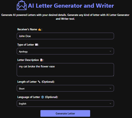AI Letter Generator and Writer