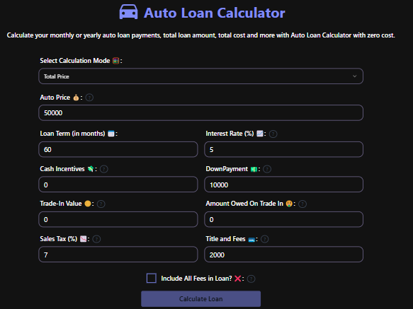 Auto Loan Calculator