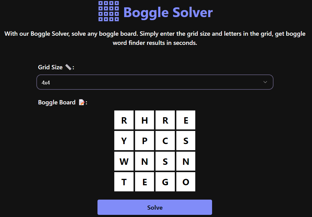 Boggle Solver