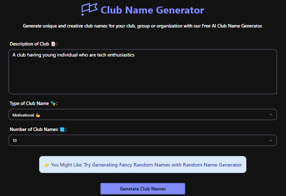 Club Name Generator