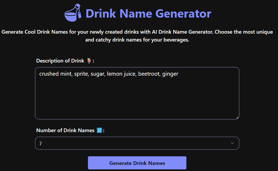 Drink Name Generator