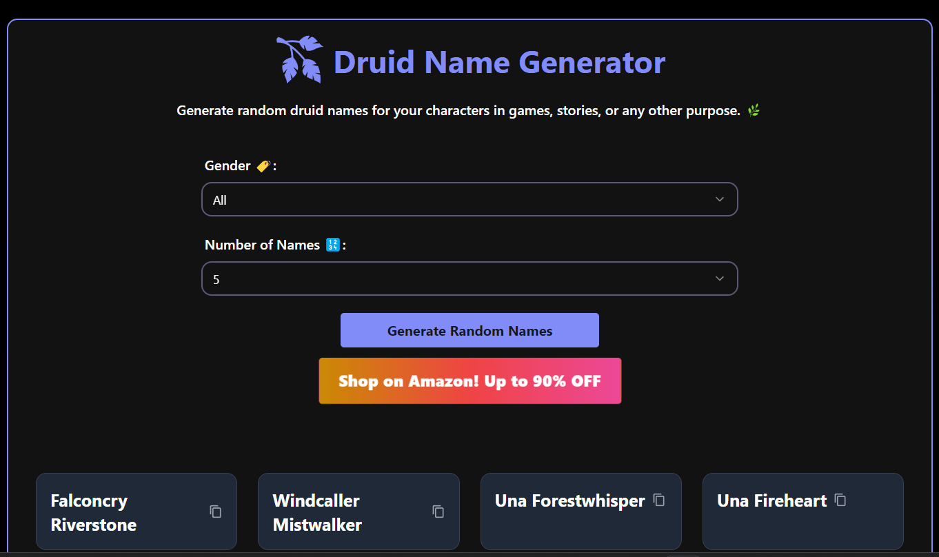Druid Name Generator