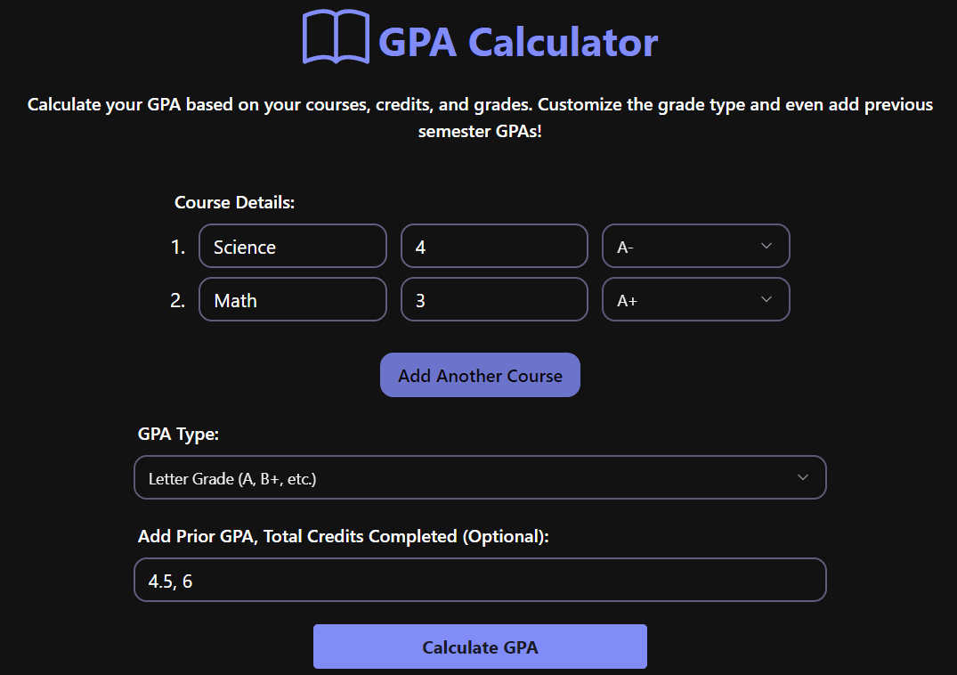 Gpa Calculator
