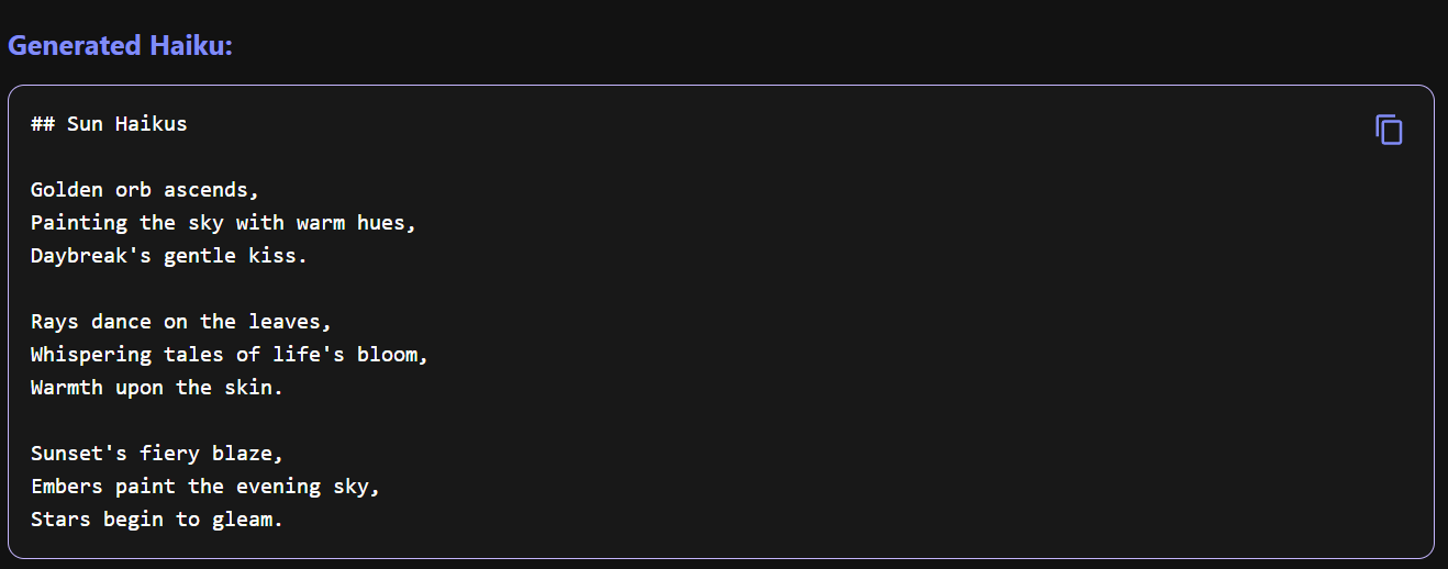 Haiku Generator AI Tool