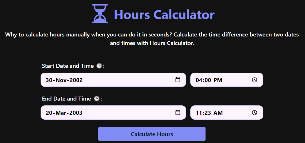 Hours Calculator
