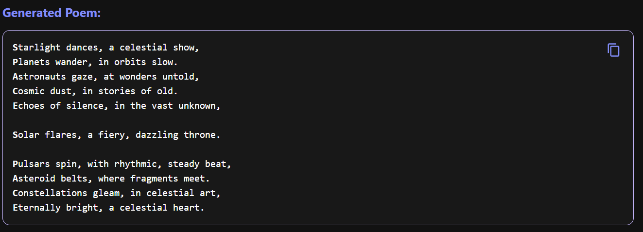 Poem Generator Example
