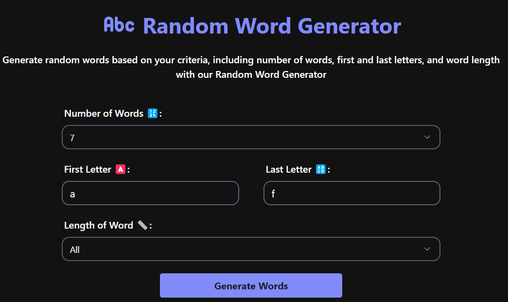 Random Word Generator