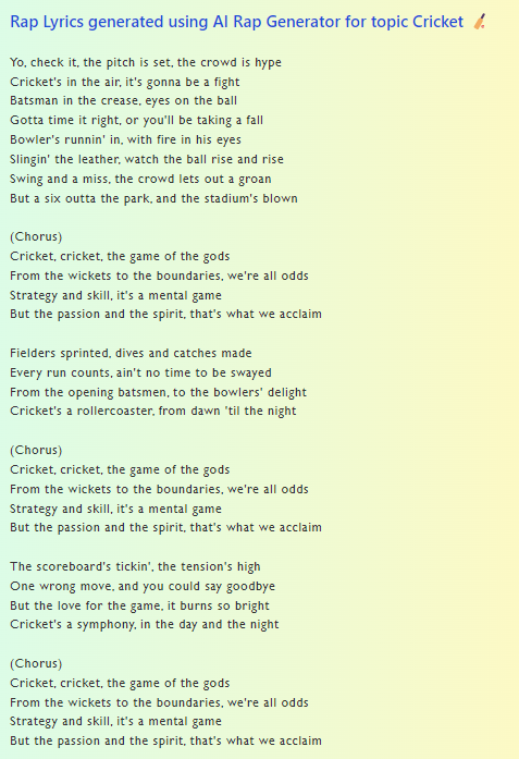 Rap Generator Example