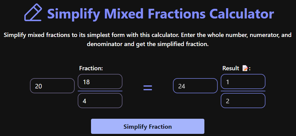 Simple Mixed Fraction
