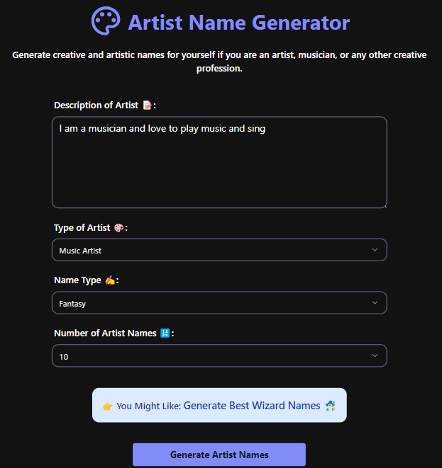Artist Name Generator